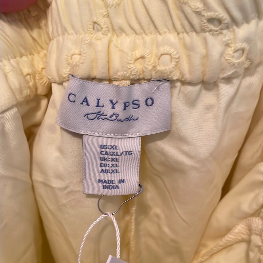Calypso St. Barth Yellow Wide Leg Pants - Picture 2 of 11
